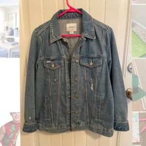 Old Navy Distressed Denim Jean Jacket